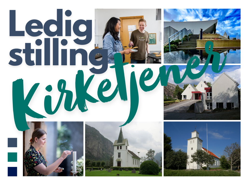 Bildet viser Gjesdals fire kirker samt kirketjenere som tenner lys og steiker lapper